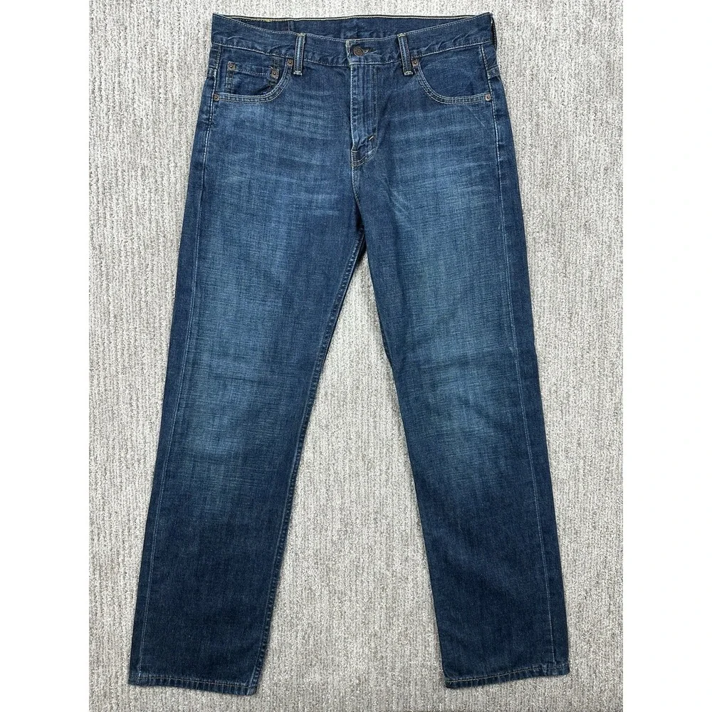 Levi's 569 Men's Blue Cotton 5-Pockets Loose Fit Straight Jeans 30x32 fits 34x32